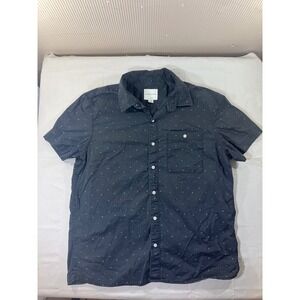 American Eagle Outfitters Mens Button Down Shirt Dark Gray Triangle Print Size L